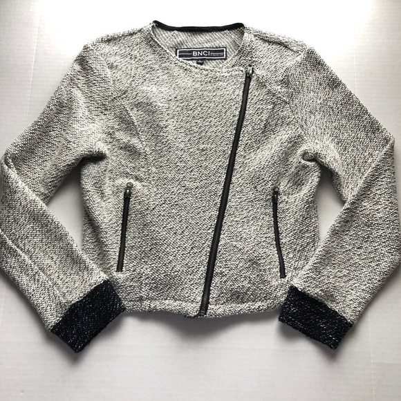 BNCI By Blanc Noir Asymmetrical Zip Sweater Coat Cardigan - Picture 8 of 8